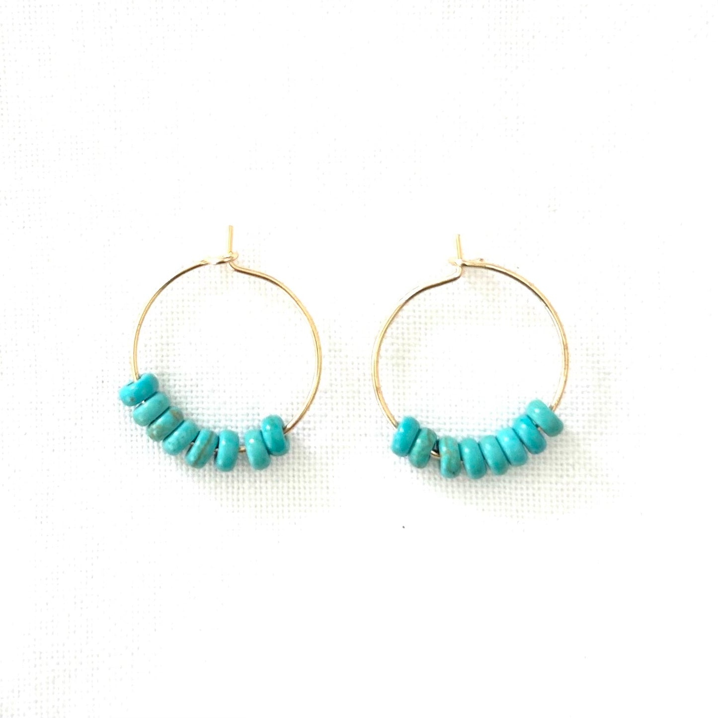Hoops with turquoise beads