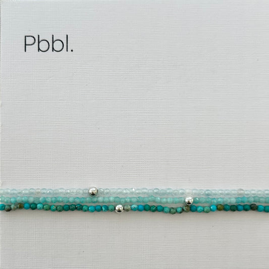 Bracelet set Aquamarine, Turquoise and Aquamarine